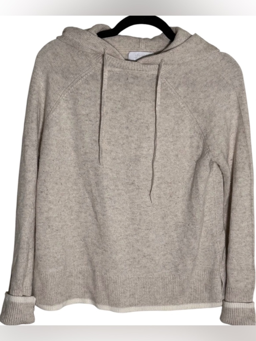 Lounge The White Company Wool Blend Hooded Sweater Oatmeal Brown Size XS